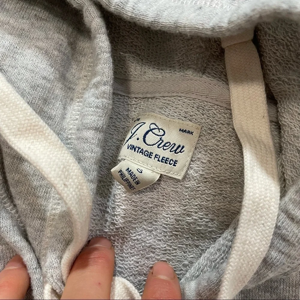 J crew vintage cotton terry relaxed hoodie two tone